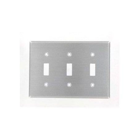 Leviton Switch Wallplate, Standard Size, Gang 3, Aluminum 83011