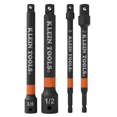 Klein Tools 6-Inch Impact Driver and Socket Extension Bar Set, 4-Piece 65038A