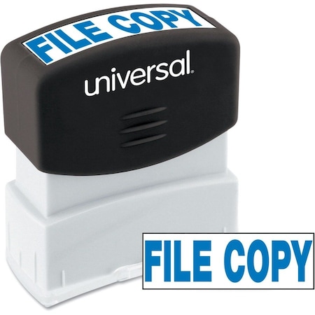 Universal Message Stamp, FILE COPY, Pre-Inked/Re-Inkable, Blue UNV10104***