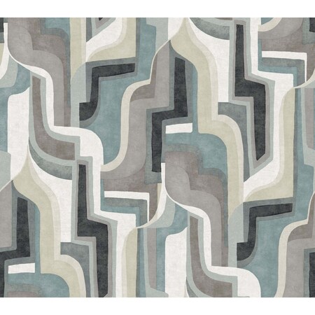 A-Street Prints Tulum Denim Surreal Shapes Wallpaper 4135-72702