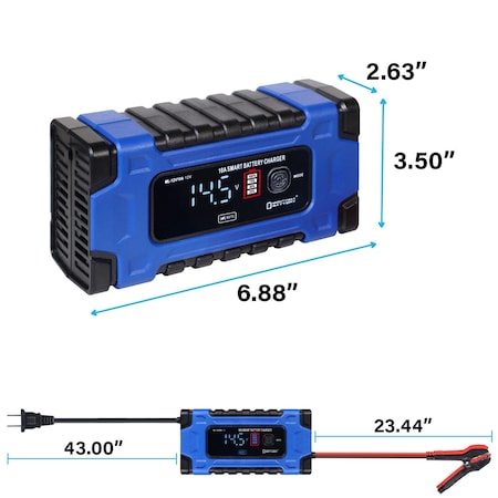 Mighty Max Battery 12V/24V 10Amp Smart Automatic Charger & Maintainer with Restoration Repair Desulfator Winter Mode MAX4158857