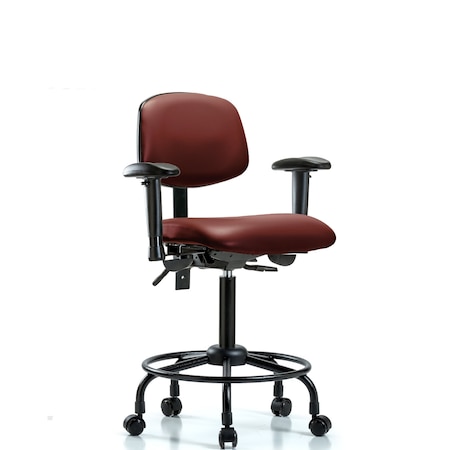 Blue Ridge Ergonomics Vinyl Chair, Vinyl, Adjustable Arms BR-VMBCH-RT-T0-A1-RC-8815