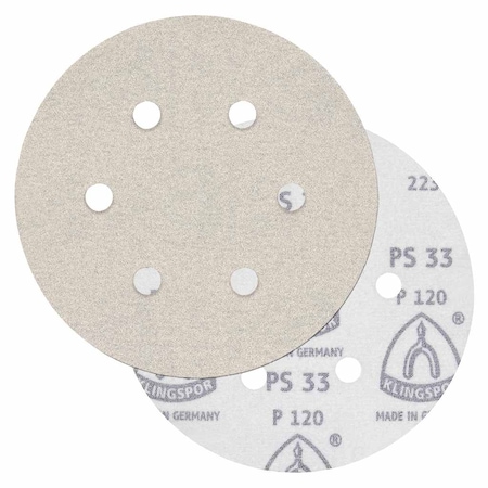 Klingspor 6" 6-Hole Hook and Loop Sanding Disc 80 Grit, 100PK 033K080C-15000B
