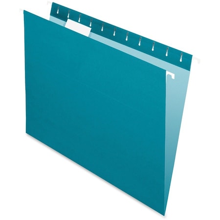 Tops Business Forms Pendaflex, COLORED HANGING FOLDERS, LETTER SIZE, 1/5-CUT TAB, TEAL, 25PK 81614