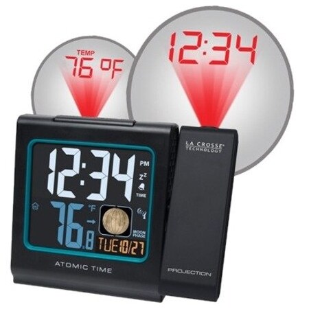 La Crosse Technology Alarm Clock, Alkaline Battery, AAA Battery, Digital Display, Plastic Case, Black Case 616-146A