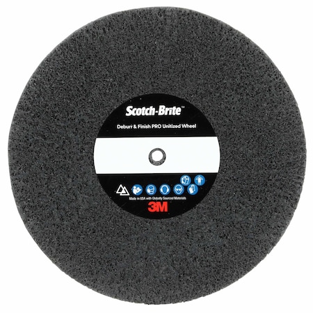 Scotch-Brite Deburr and Finish Pro Unitized Wheel, 2S Fine, 6 in x 1/2 in x 1/2 in, 4PK DP-UW