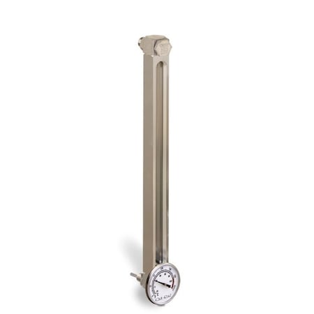 Oil-Rite Aluminum Liquid Gauge w/Dial Thermometer w/3in. to 12in. Centerline - 11in., 1/2in.-20 w/Nuts B3540-21100BB1W
