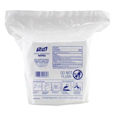 Purell Hand Sanitizer Wipes, Soft Pack, 1,200 Wipes per Container, Citrus, 2 PK 9118-02