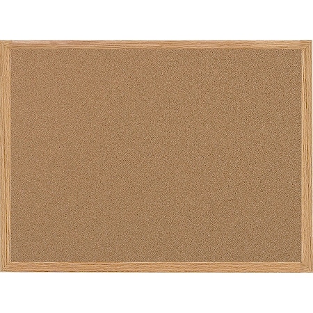 Mastervision Cork Bulletin Board 35-13/32"W, Frame Color: Oak MC070014231
