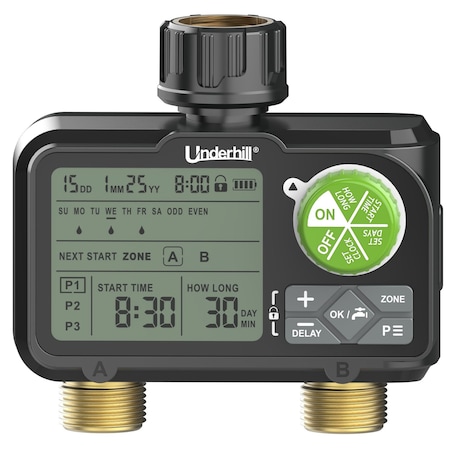 Underhill Aquavision Digital Hose Timer, Dual Zone HBT-2