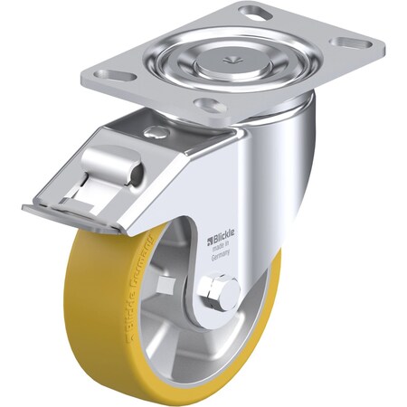 Blickle Swivel Plate Caster, PU, 6", Brake LH-ALTH 150K-16-FI