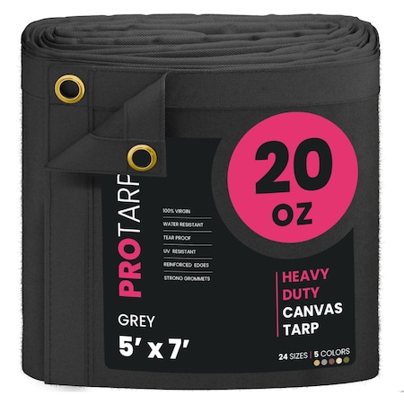 Protarp 5 ft. x 7 ft., 20 Oz, Grey, Polyester PT-401-5X7