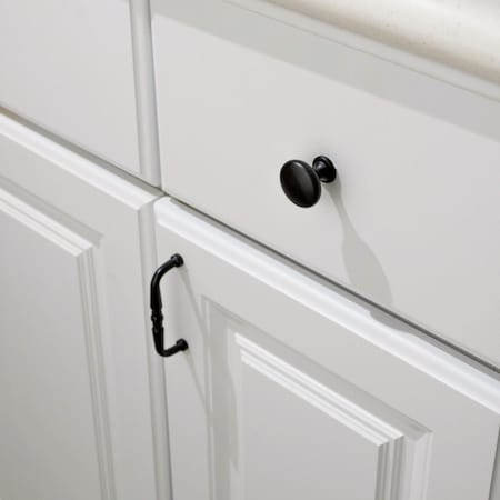 Hardware Resources Elements Madison 1-3/16'' Diameter Matte Black Mushroom Knob 3910-MB