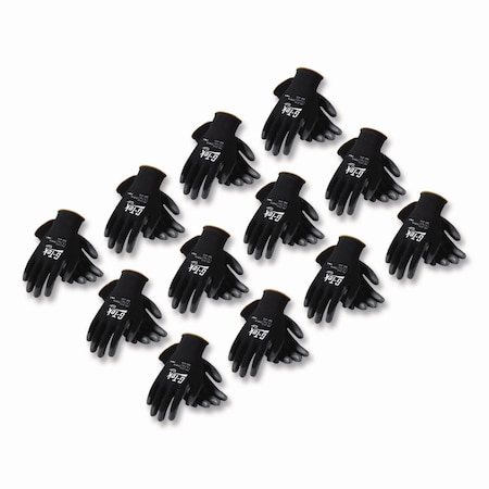 G-Tek Gloves, Polyurethane-Coated Nylon, Black, 12 PK 33-B125/M