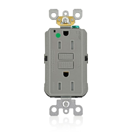 Leviton Receptable Outlet, Hospital Grade, Gray AGTR1-HGG