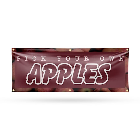 Signmission Pick Your Own Apples, 24 Inch x 72 Inch, Vinyl Banner B-72-30788