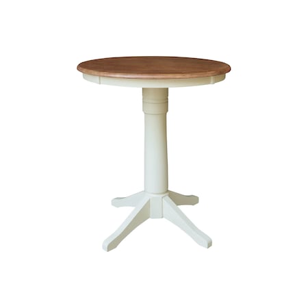 Whitewood Industries Rectangular Fixed Top Pedestal Table, 30 in W, 35.9 in L, 30 in H, Parawood, Hickory/Shell K79-30RT-27B-6B