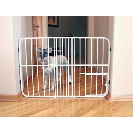 Carlson Step Over Expandable Metal Pet Gate- Beige 0624DS