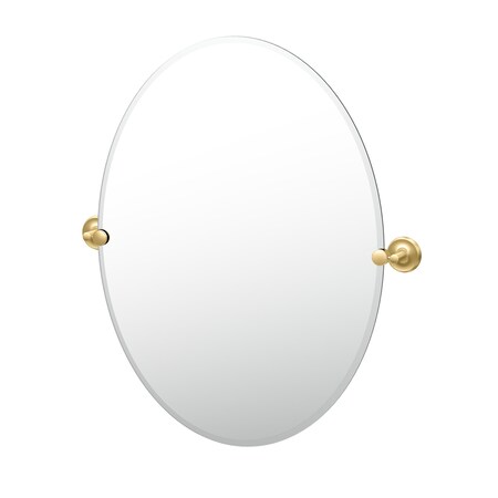 Gatco Designer II 32" Frameless Oval Mirror, Brushed Brass 5059LG