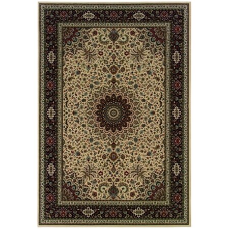 Sphinx By Oriental Weavers Oriental Weavers Ariana 095I8 12x15 Rectangle Ivory/ BlackPolypropylene A095I8360450ST