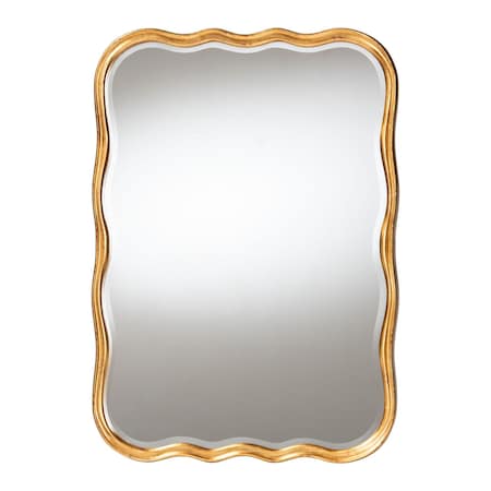 Baxton Studio Fredrika Antique Goldleaf Scalloped Wood Accent Wall Mirror 254-14107-ZORO
