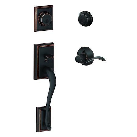 Schlage Residential Left Hand Addison with Accent Lever Double Cylinder Handleset and Trim C Keyway with 12326 F62ADD716ACCLH