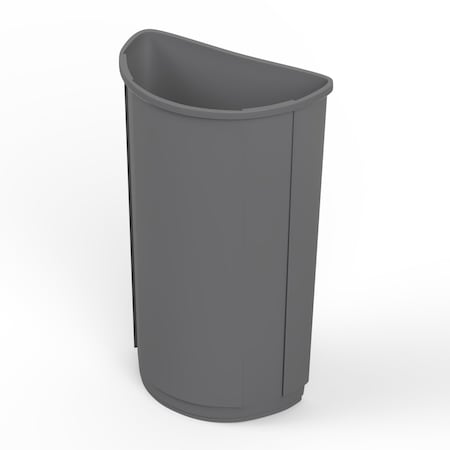 Regal Altair 21 Gallon Half Round Gray Plastic Trash Can, Heavy-Duty Space-Saving Design ZR-TC-410-GR
