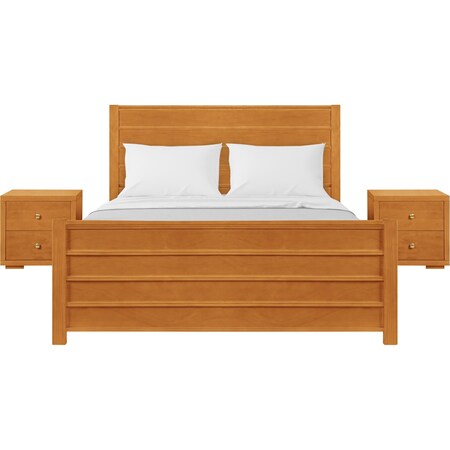 Homeroots Three Piece Brown Solid Wood Bedroom Set 523700