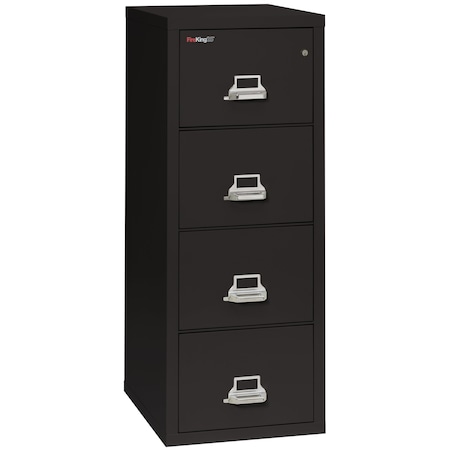 Fireking 15-1/4" W 4 Drawer Fire-Resistant Vertical File Cabinet, Black, Legal 4-2125-CBL