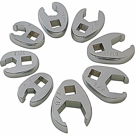 Sunex 3/8" Drive, SAE, SAE Crowfoot Wrench Set, 8 pcs., 3/8" Drve, Flare Nut 9708
