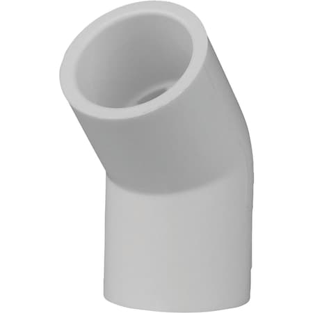 Charlotte Pipe And Foundry 1/2'' Slip x Slip Schedule 40 45 Deg. PVC Elbow, 1/8 Bend PVC 02309 0600HA
