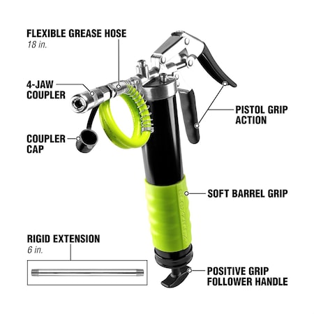 Legacy Flexzilla Heavy Duty Pistol Grip Grease Gun, 1EA L1325FZ