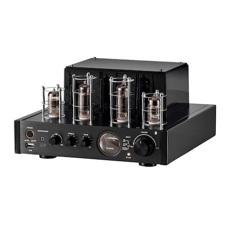 Monoprice 25 Watt Stereo Hybrid Tube Amplifier 2019 Edition with Bluetooth_ Opti 38360
