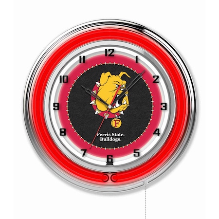 Holland Bar Stool Co Ferris State University Double Neon 19" Clock Clk19FerrSt