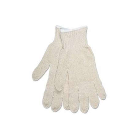 Mcr Safety Multipurpose String Knit Gloves, Large, Knit Wrist, Regular Weight, Natural, 12PK 127-9636LM