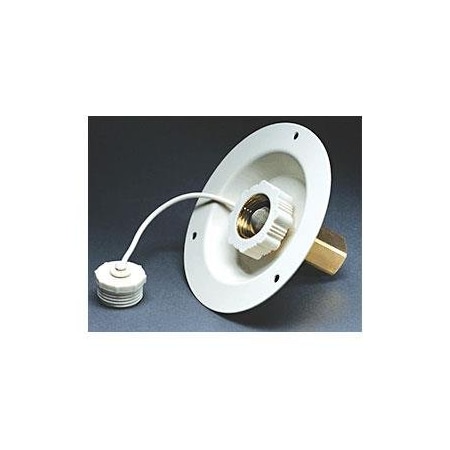 Aqua Pro Aqua Pro 27886; Fresh Water Inlet; 1/2 Inch Female; Recessed Mount; Brass Valve/Plastic Flange 27886