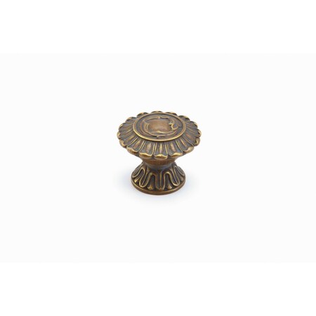Schaub 1-1/4in French Court Cabinet Knob Monticello Brass Finish 936-MBR
