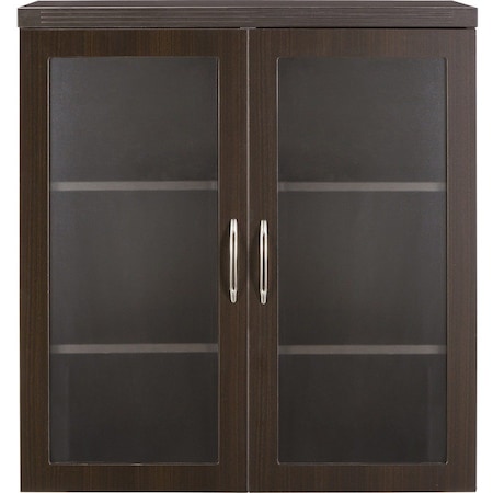 Mayline Glass Display Cabinet, Aberdeen, Mocha AGDCLDC