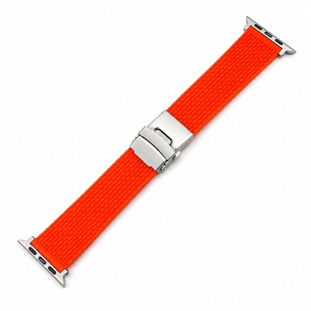 Elegani Mesh Rubber Watch Replacement Band Compatible with Apple Watch 41mm, Orange MRSA-ORG-41mm