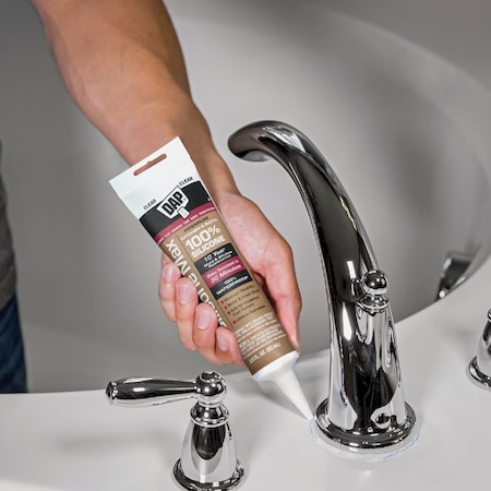Dap Silicone Max 2.8 Oz. Clear Premium Kitchen Bath & Plumbing 100% Silicone Sealant 7079808794