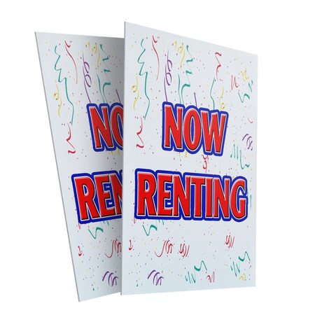 Signmission Now Renting, Plastic Signs Only 24 Inch x 36 Inch, Corrugated Plastic, 2PK CSB-2436-2PACK-Now Renting