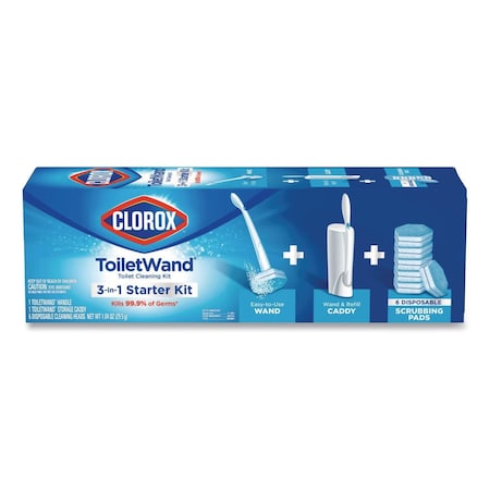 Clorox ToiletWand Disposable Toilet Cleaning System: Handle, Caddy and Refills, White 03191