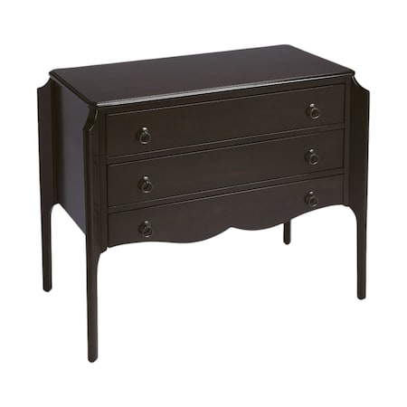 Homeroots 34" Dark Brown Solid Wood Three Drawer Dresser 389802