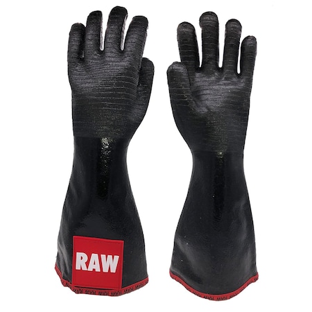 Oil Shield 18 in High Temp Neoprene Gloves, RAW Labeling Band, 450 Degree Temp Rating, Size Large 99185RAW-L