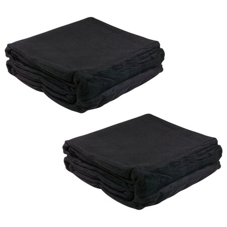 Mytee Products 2Pk 7'x13ft Black Pre Tarp Blanket w/ Grommets for Tarps Cargo Load & Protection, 2PK MB-FELT-713x2