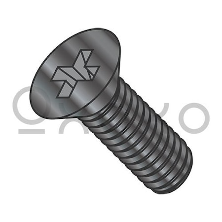 4-40X1/4 Phillips Flat Machine Screw Fully Threaded 18 8 Stainless Steel Black Oxide, 8000PK