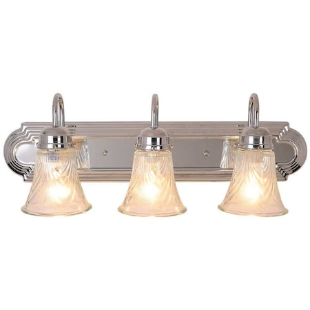 Monument 24 in. 3-Light Chrome Vanity Light with Clear Glass 671735