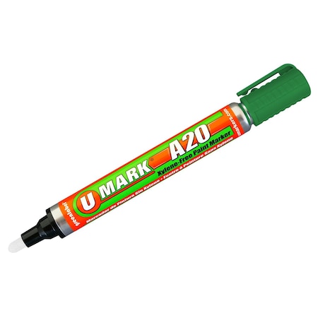 U-Mark SolidPaintMarker, 5-5/8inL, Green, Paint 10703