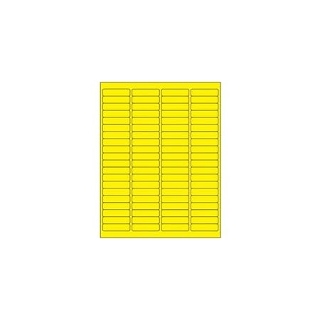 Bubblefast 1 15/16 x 1/2'' Fluorescent Yellow Rectangle Laser Labels-80 Labels per Sheet BFLL171YE