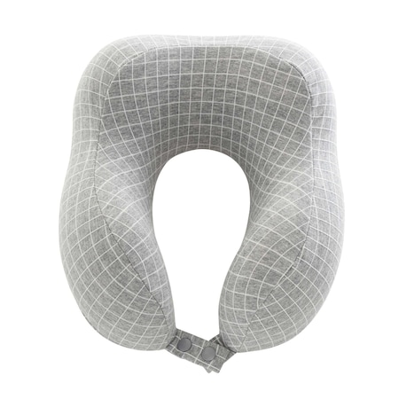 Home-Complete Travel Pillow Memory Foam Pillow with Washable Cover Neck Pillows for Sleeping, Gray HT-PILLOW2-GRY